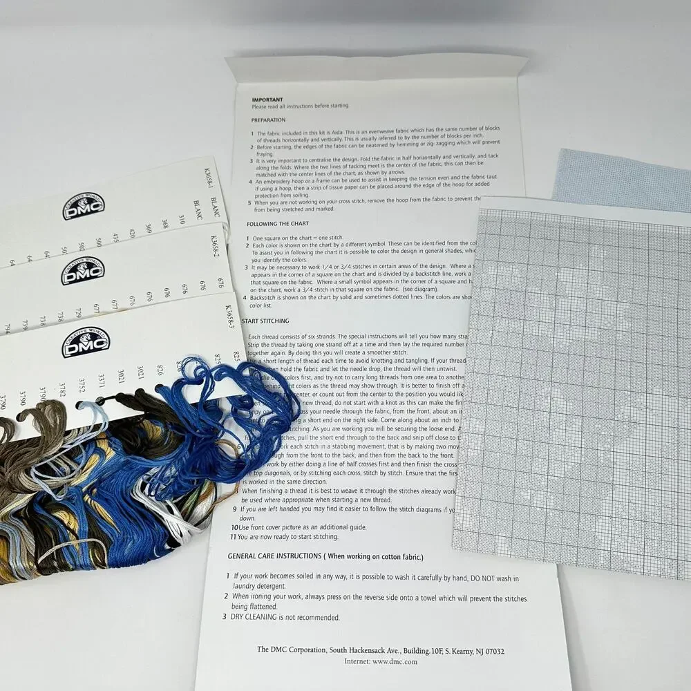 DMC Creative World Counted Cross Stitch Kit Elephants K3658US 14x17 16Aida *Read